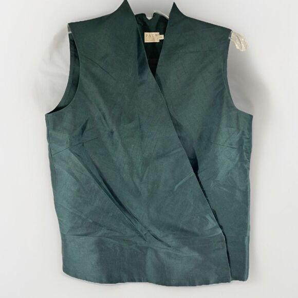 PAUW AMSTERDAM LADIES VEST 2 us medium green silk dupioni capsule minimalist - Picture 14 of 14